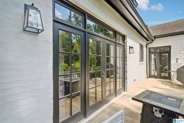 view of patio featuring french doors