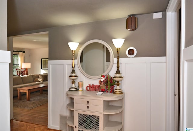 bathroom featuring wood-type flooring