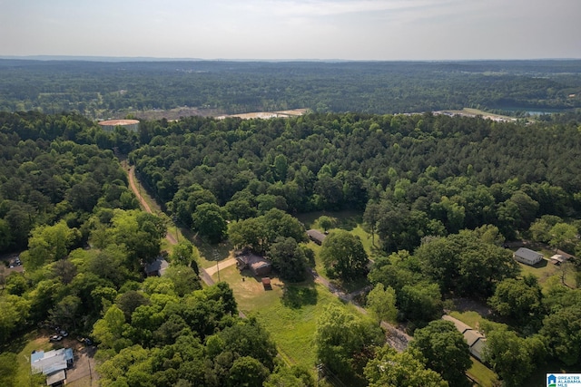 drone / aerial view with a forest view