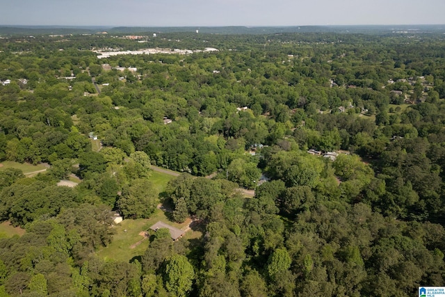 bird's eye view with a view of trees