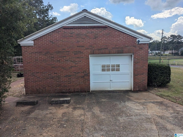 view of garage