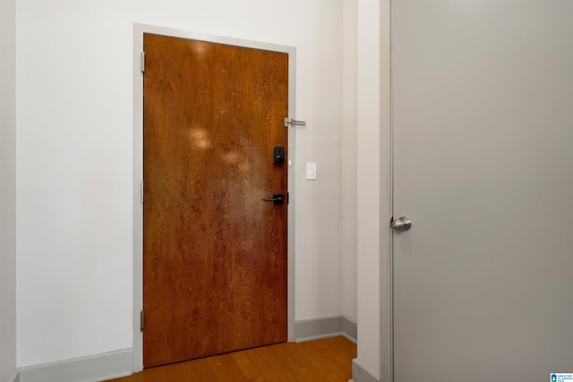 hall featuring light wood-type flooring