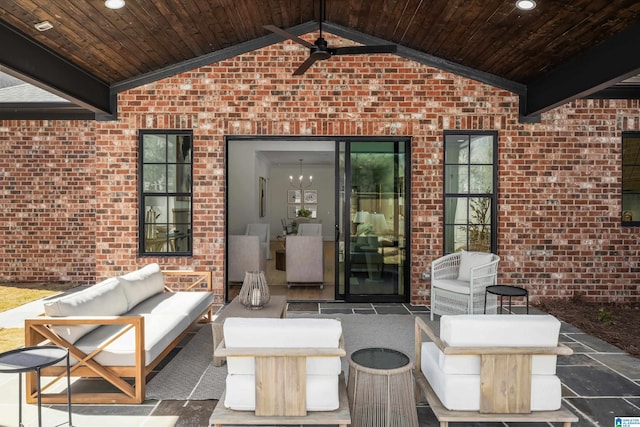 view of patio featuring an outdoor hangout area