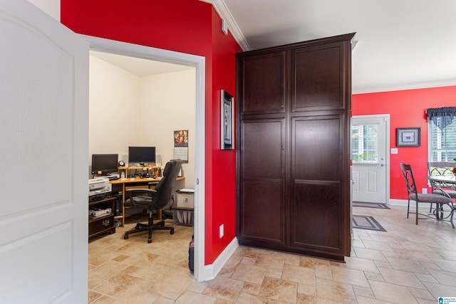 office with crown molding