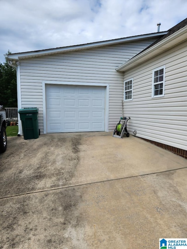 view of garage