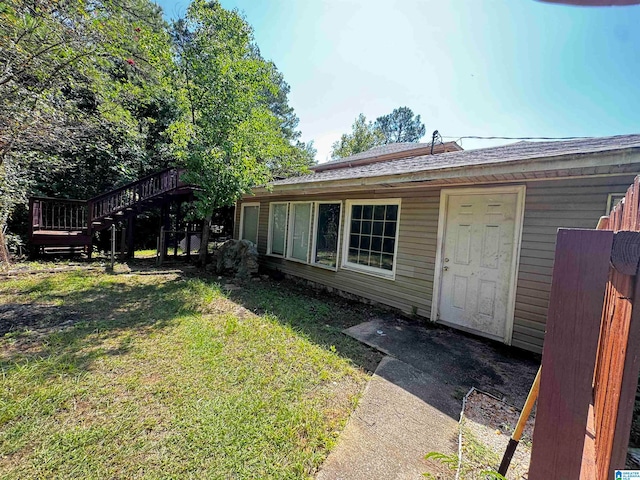 exterior space featuring a deck