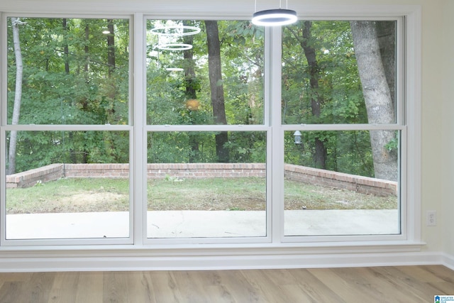 doorway featuring hardwood / wood-style flooring