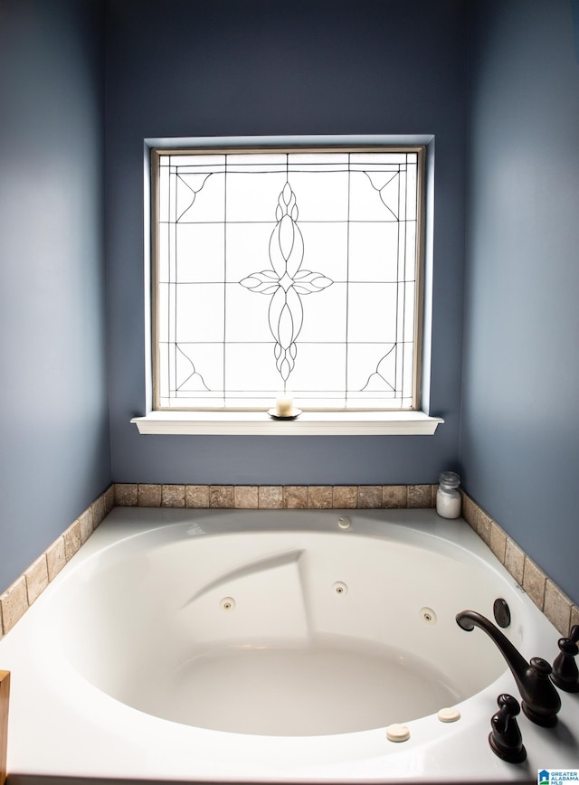 bathroom featuring a tub