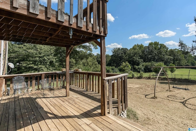 view of wooden deck