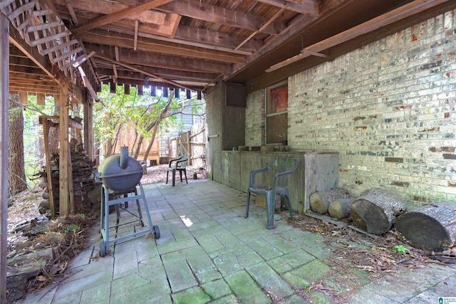 view of patio featuring grilling area