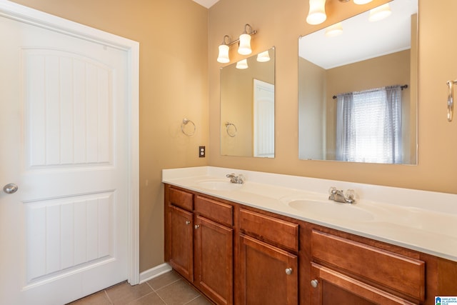 bathroom featuring vanity and tile patterned floors