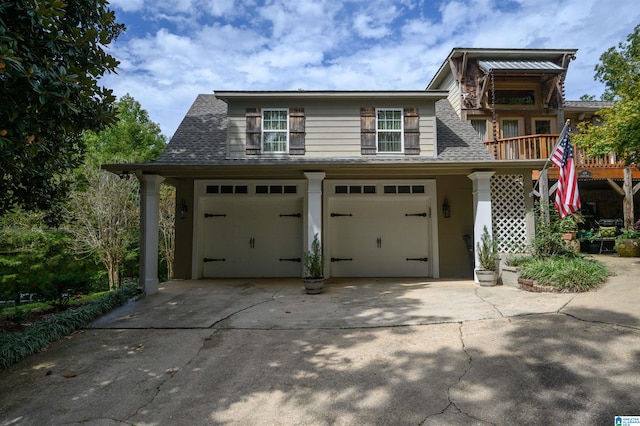 view of front of home with a garage