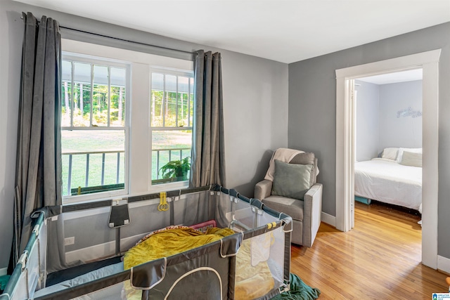 interior space with light hardwood / wood-style flooring