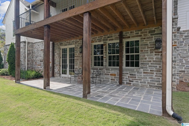 view of patio / terrace with a balcony