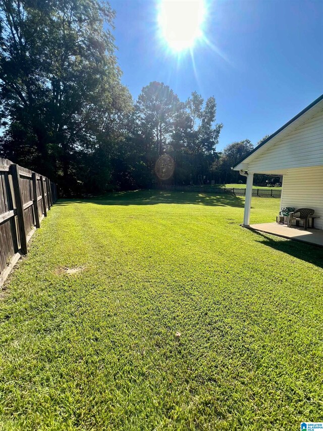 view of yard with a patio area