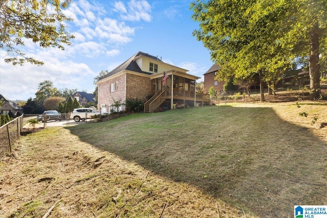 view of yard featuring a deck