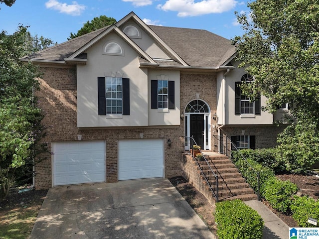 view of front of home with a garage