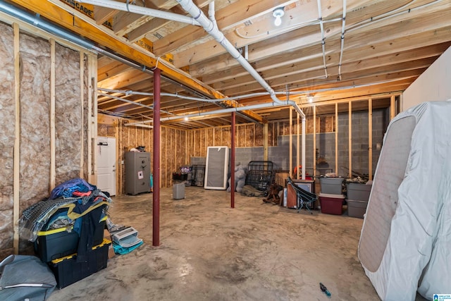 basement featuring water heater