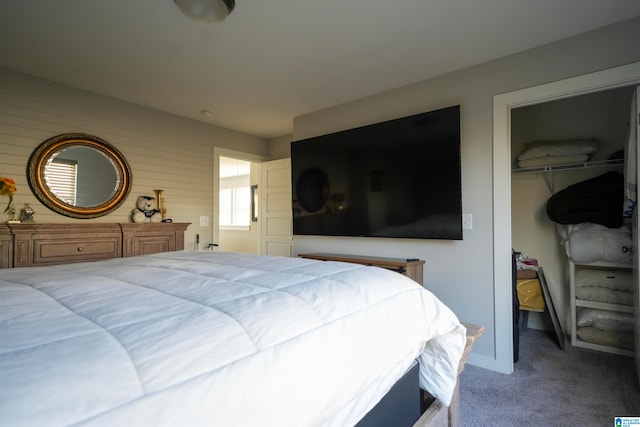 carpeted bedroom featuring a closet