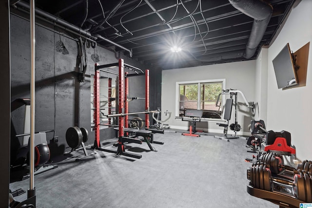 view of workout area