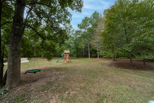 view of yard featuring a playground