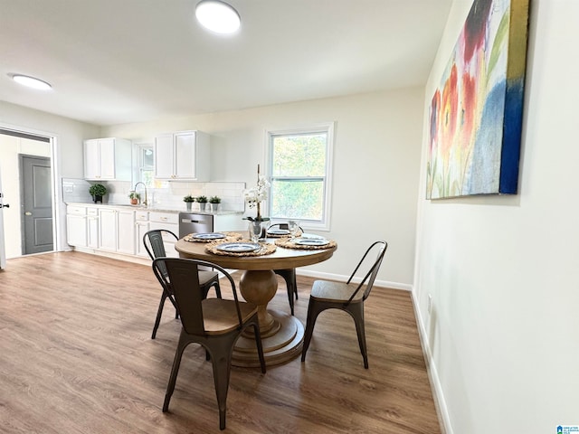 dining area featuring light hardwood / wood-style floors