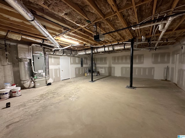 basement with heating unit