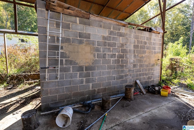 exterior details with concrete floors