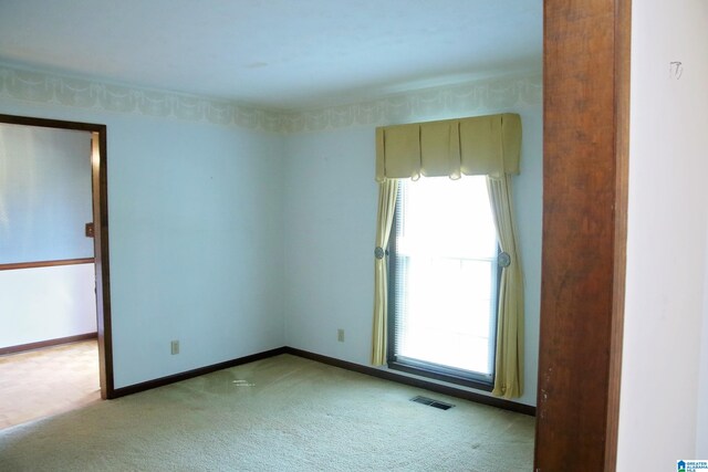 empty room featuring light colored carpet and plenty of natural light