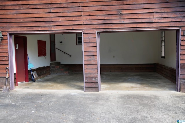 view of garage