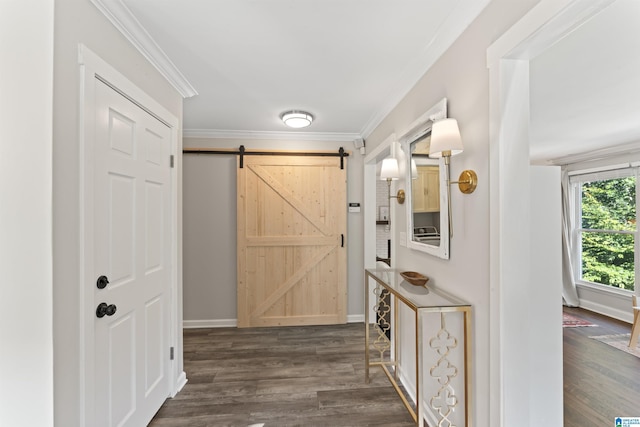 2825 Cahawba Trl, Birmingham, AL 35243 - hallway with crown molding, baseboards, and dark wood-style floors