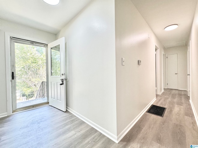 entryway with light wood-type flooring