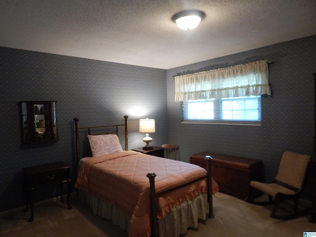 bedroom with a textured ceiling