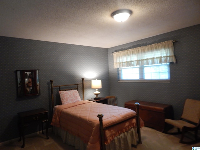 bedroom with a textured ceiling