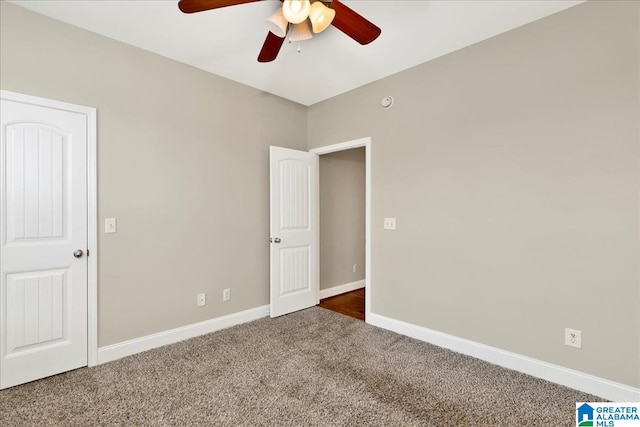 interior space featuring ceiling fan