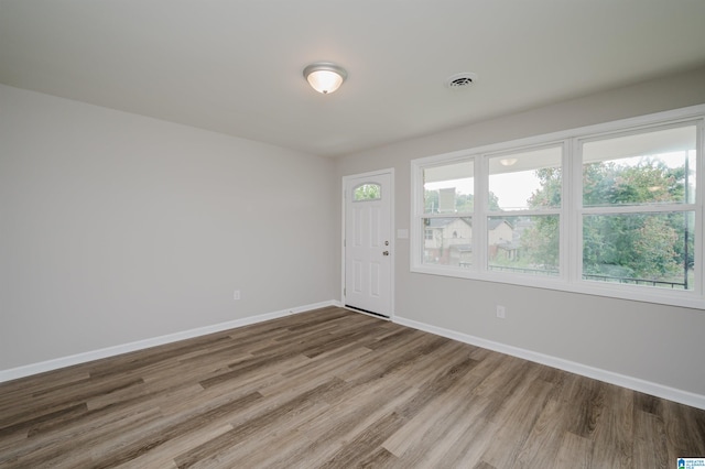 foyer entrance featuring hardwood / wood-style floors