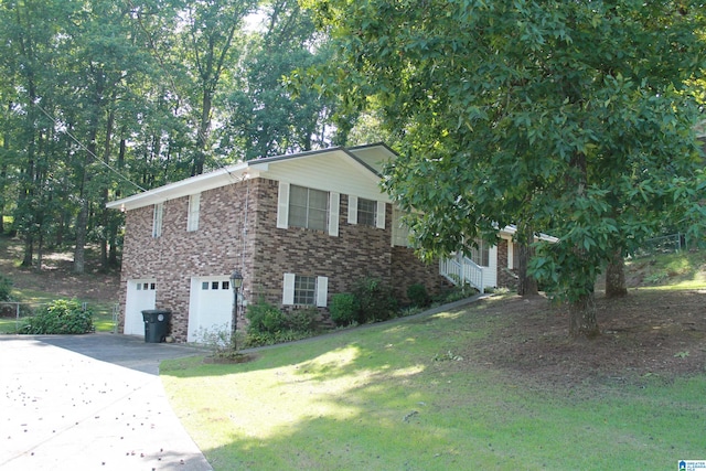 view of home's exterior with a lawn