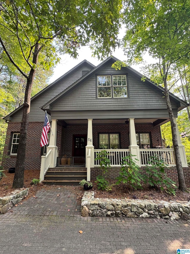 craftsman inspired home with covered porch