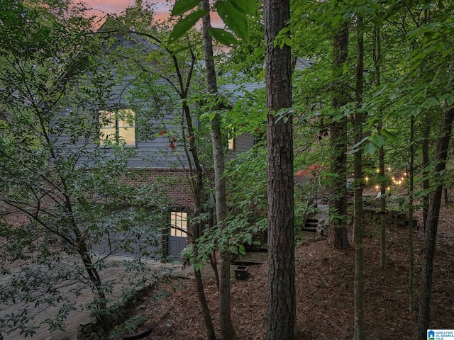 view of property exterior at dusk