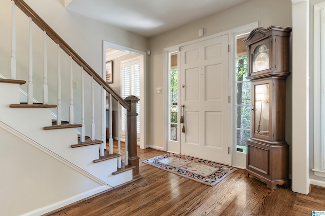 entryway featuring dark hardwood / wood-style floors