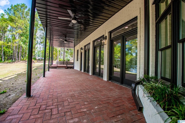 view of patio / terrace with a ceiling fan