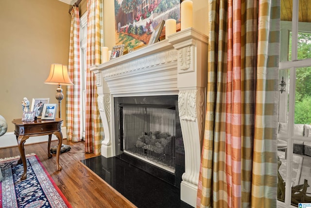 interior space with hardwood / wood-style flooring