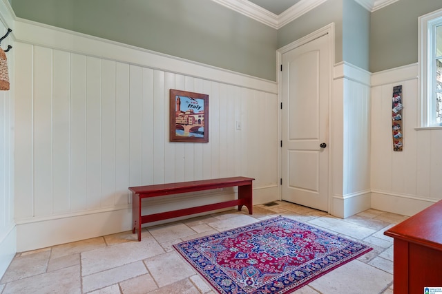 entrance foyer with ornamental molding