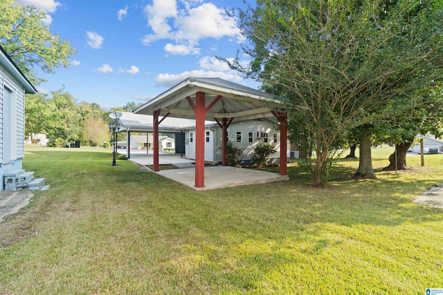 view of yard with a patio and a gazebo