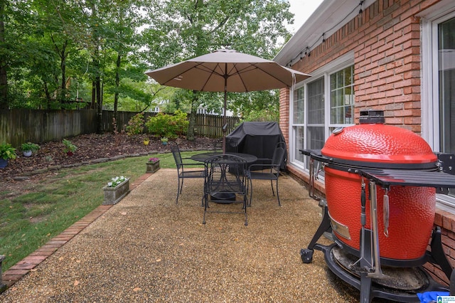 view of patio featuring grilling area