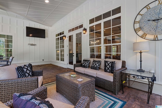 view of patio with an outdoor hangout area and french doors