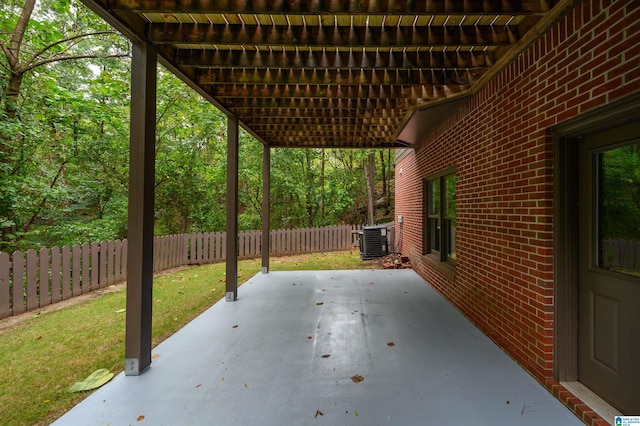 view of patio with central AC unit