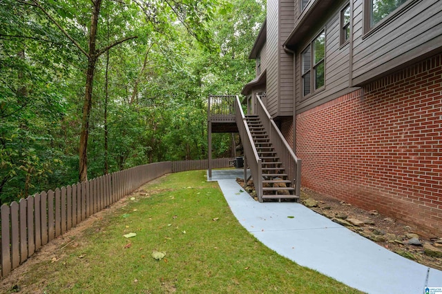 view of yard featuring a deck