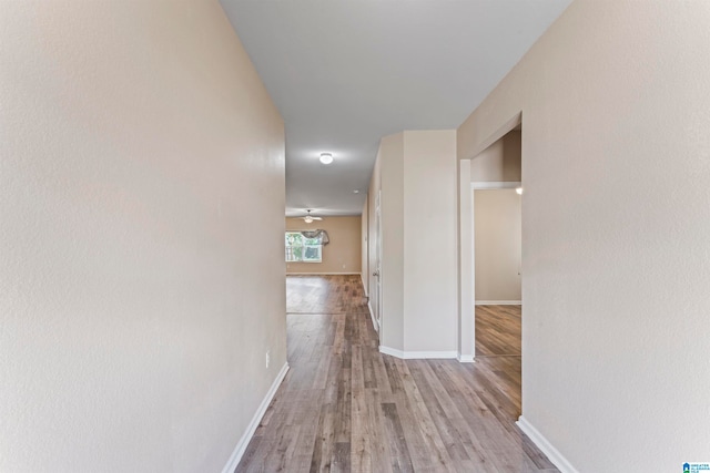 hallway featuring light hardwood / wood-style flooring