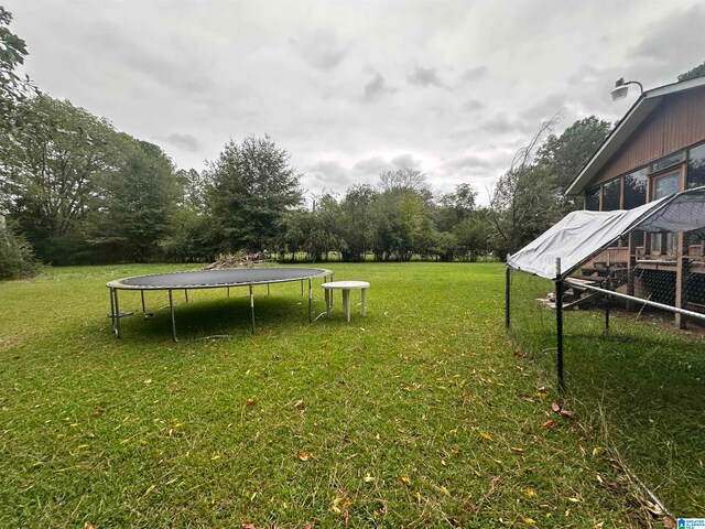 view of yard featuring a trampoline